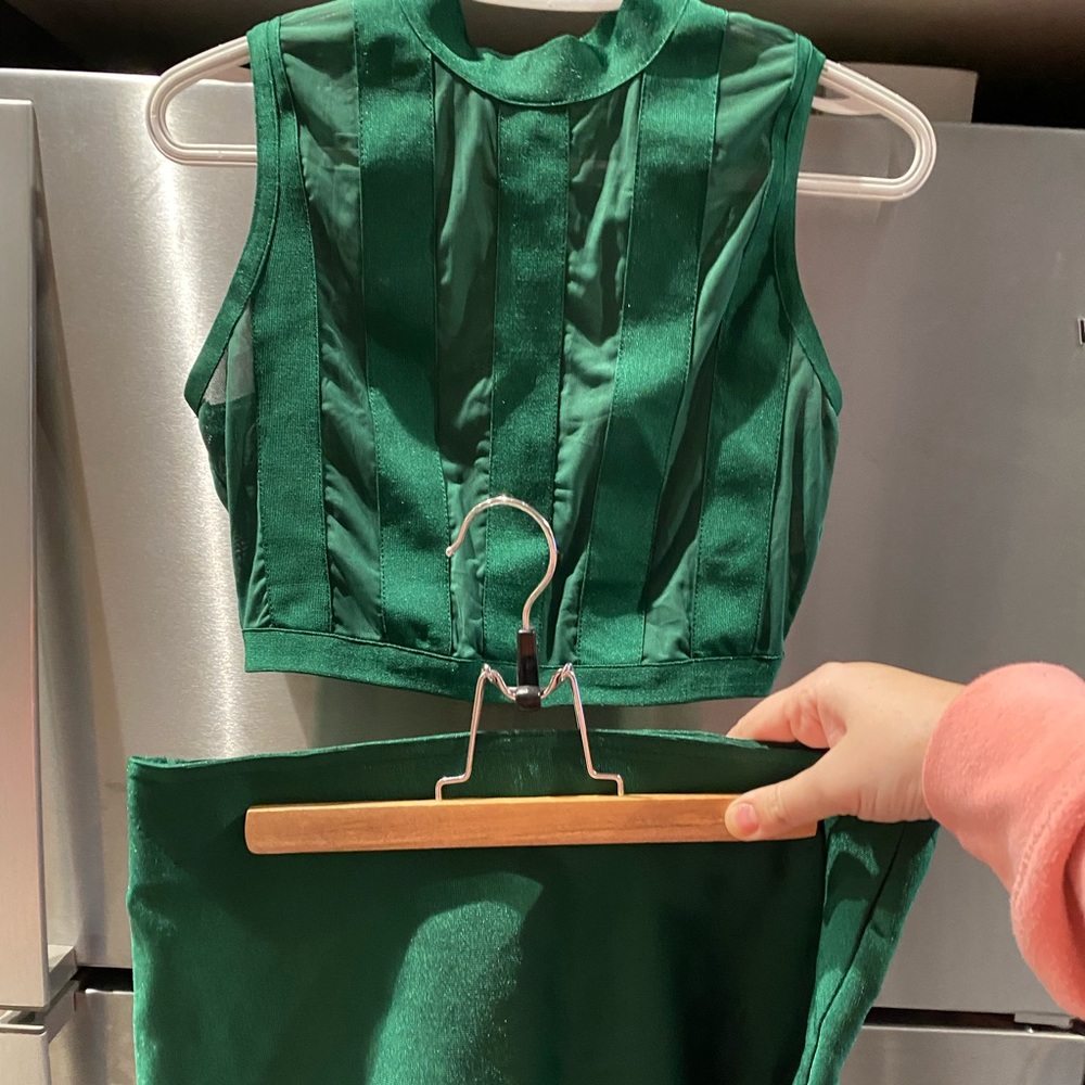 Two Piece Emerald Green Outfit